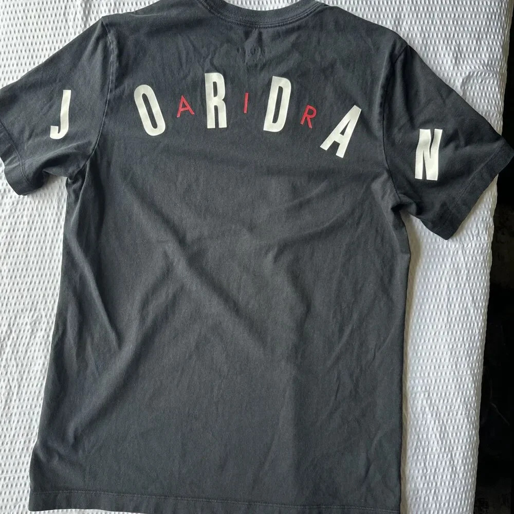 Jordan Shirt Mens M Black Jumpman Logo JORDAN Back Graphic Tee Basketball